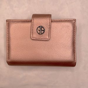 Giani Bernini Champagne Pink Pebbled
Leather Fold Over Wallet, Card Holder